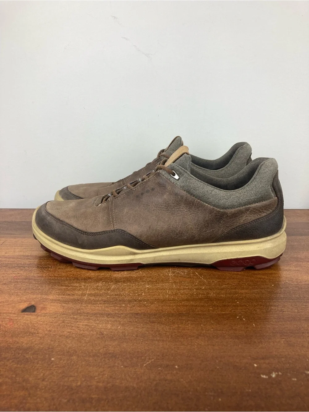 ECCO Biom Hybrid GORE-TEX Golf Shoes Brown Leather Spikeless Mens US 11.